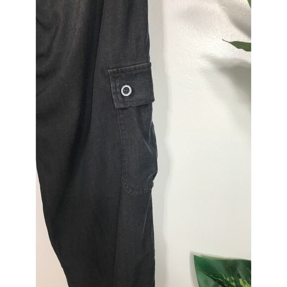 Bella Dahl Cargo Track Jogger Pants Black with Drawstring Womens Lyocell Capsule - Picture 8 of 13